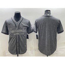 Men's Seattle Seahawks Blank Gray With Patch Cool Base Stitched Baseball Jersey