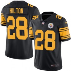 Men's Nike Pittsburgh Steelers #28 Mike Hilton Limited Black Rush Vapor Untouchable NFL Jersey