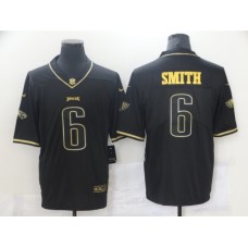 Men's Philadelphia Eagles #6 DeVonta Smith Nike Black Gold 2021 Draft First Round Pick Limited Stitched Jersey