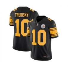 Men's Pittsburgh Steelers #10 Mitchell Trubisky Black Color Rush Limited Stitched Jersey