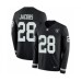 Men's Oakland Raiders #28 Josh Jacobs Limited Black Therma Long Sleeve Football Jersey