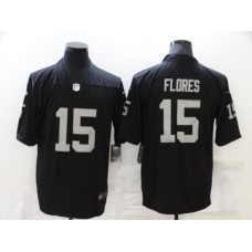 Men's Oakland Raiders #15 Wilmer Flores Nike Black Retired Player Limited Stitched Jersey