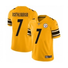 Men's Pittsburgh Steelers #7 Ben Roethlisberger Limited Gold Inverted Legend Football Jersey