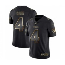 Men's Oakland Raiders #4 Derek Carr Black Golden Edition 2019 Vapor Untouchable Limited Jersey