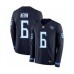 Men's Nike Tennessee Titans #6 Brett Kern Limited Navy Blue Therma Long Sleeve NFL Jersey