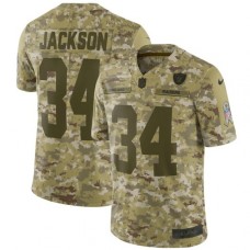 Men's Nike Oakland Raiders #34 Bo Jackson Limited Camo 2018 Salute to Service NFL Jersey