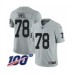 Men's Oakland Raiders #78 Art Shell Limited Silver Inverted Legend 100th Season Football Jersey