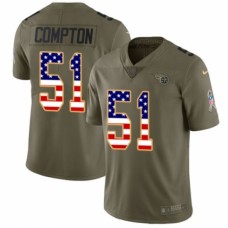 Men's Nike Tennessee Titans #51 Will Compton Limited Olive/USA Flag 2017 Salute to Service NFL Jersey