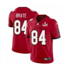 Men's Tampa Bay Buccaneers #84 Cameron Brate Red 2021 Super Bowl LV Stitched Jersey