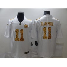 Men's Pittsburgh Steelers #11 Chase Claypool White Nike Leopard Print Limited Stitched Jersey