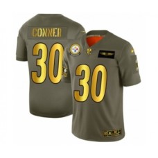 Men's Pittsburgh Steelers #30 James Conner Limited Olive Gold 2019 Salute to Service Football Stitched Jersey