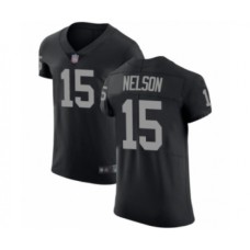 Men's Oakland Raiders #15 J. Nelson Black Team Color Vapor Untouchable Elite Player Football Jersey