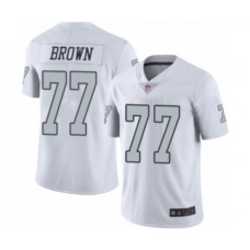 Men's Oakland Raiders #77 Trent Brown Limited White Rush Vapor Untouchable Football Jersey