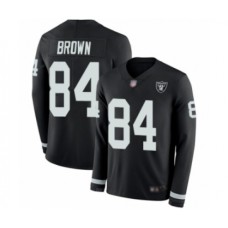 Men's Oakland Raiders #84 Antonio Brown Limited Black Therma Long Sleeve Football Jersey