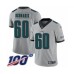 Men's Philadelphia Eagles #60 Chuck Bednarik Limited Silver Inverted Legend 100th Season Football Jersey