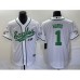 Men's Nike Philadelphia Eagles #1 Jalen Hurts White Cool Base Stitched Baseball Jersey