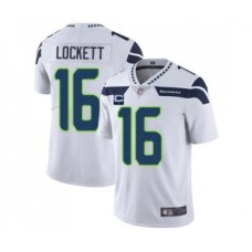 Men's Seattle Seahawks 2022 #16 Tyler Lockett White With 1-star C Patch Vapor Untouchable Limited Stitched NFL Jersey