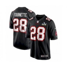 Men's Tampa Bay Buccaneers #28 Leonard Fournette Black game Super Bowl LV Stitched Jersey