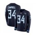 Men's Nike Tennessee Titans #34 Earl Campbell Limited Navy Blue Therma Long Sleeve NFL Jersey