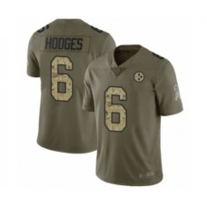 Men's Pittsburgh Steelers #6 Devlin Hodges Limited Olive Camo 2017 Salute to Service Football Stitched Jersey