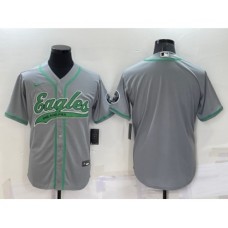 Men's Philadelphia Eagles Blank Grey Stitched MLB Cool Base Nike Baseball Jersey