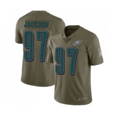 Men's Philadelphia Eagles #97 Malik Jackson Limited Olive 2017 Salute to Service Football Jersey