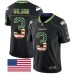 Men's Nike Seattle Seahawks #3 Russell Wilson Limited Black Rush USA Flag NFL Jersey