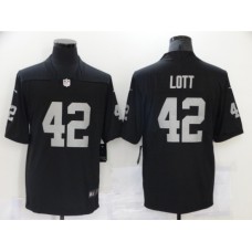 Men's Oakland Raiders #42 Ronnie Lott Nike Black Retired Player Limited Stitched Jersey