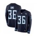 Men's Nike Tennessee Titans #36 LeShaun Sims Limited Navy Blue Therma Long Sleeve NFL Jersey