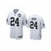 Men's Oakland Raiders #24 Johnathan Abram Game 60th Anniversary White Football Jersey