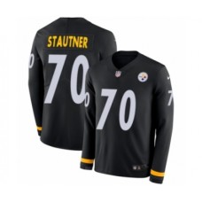 Men's Nike Pittsburgh Steelers #70 Ernie Stautner Limited Black Therma Long Sleeve NFL Jersey