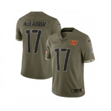 Men's Washington Commanders #17 Terry McLaurin 2022 Olive Salute To Service Limited Stitched Jersey