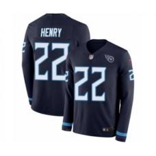 Men's Nike Tennessee Titans #58 Harold Landry Limited Navy Blue Therma Long Sleeve NFL Jersey