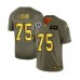 Men's Oakland Raiders #75 Howie Long Olive Gold 2019 Salute to Service Limited Football Stitched Jersey