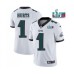 Men's Philadelphia Eagles #1 Jalen Hurts White Super Bowl LVII Patch Vapor Untouchable Limited Stitched Jersey