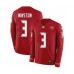 Men's Nike Tampa Bay Buccaneers #3 Jameis Winston Limited Red Therma Long Sleeve NFL Jersey