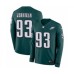 Men's Nike Philadelphia Eagles #93 Timmy Jernigan Limited Green Therma Long Sleeve NFL Jersey