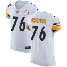 Men's Nike Pittsburgh Steelers #76 Chukwuma Okorafor White Vapor Untouchable Elite Player NFL Jersey