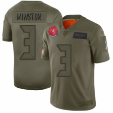 Men's Tampa Bay Buccaneers #3 Jameis Winston Limited Camo 2019 Salute to Service Football Jersey