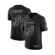 Men's Tampa Bay Buccaneers #3 Jameis Winston Black Golden Edition 2019 Vapor Untouchable Limited Jersey