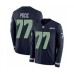 Men's Nike Seattle Seahawks #77 Ethan Pocic Limited Navy Blue Therma Long Sleeve NFL Jersey