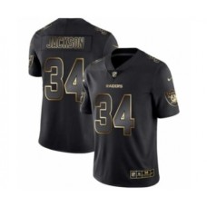 Men's Oakland Raiders #34 Bo Jackson Black Golden Edition 2019 Vapor Untouchable Limited Jersey