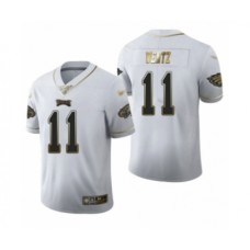 Men's Philadelphia Eagles #11 Carson Wentz Limited White Golden Edition Football Stitched Jersey