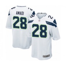 Men's Seattle Seahawks #28 Ugo Amadi Game White Football Jersey