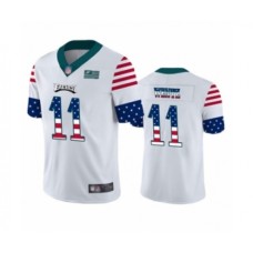 Men's Philadelphia Eagles #11 Carson Wentz White Independence Day Limited Player Football Stitched Jersey