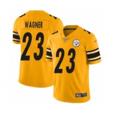 Men's Pittsburgh Steelers #23 Mike Wagner Limited Gold Inverted Legend Football Jersey