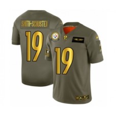 Men's Pittsburgh Steelers #19 JuJu Smith-Schuster Limited Olive Gold 2019 Salute to Service Football Stitched Jersey