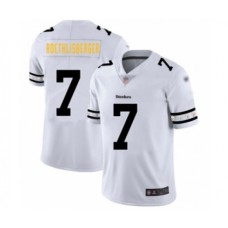 Men's Pittsburgh Steelers #7 Ben Roethlisberger White Team Logo Fashion Limited Player Football Stitched Jersey