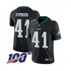 Men's Philadelphia Eagles #41 Johnathan Cyprien Black Alternate Vapor Untouchable Limited Player 100th Season Football Stitched Jersey