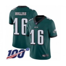 Men's Philadelphia Eagles #16 Mack Hollins Midnight Green Team Color Vapor Untouchable Limited Player 100th Season Football Stitched Jersey